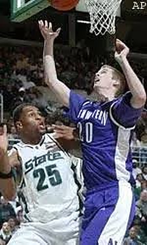 Jim Maley playing basketball for Northwestern